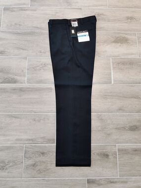 Men's Dark Blue Dress Pants - Classic Straight Fit